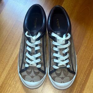 Coach Signature Brown and Tan Sneakers